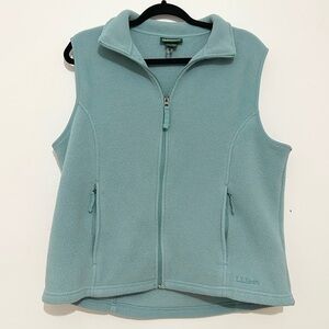 L.L. Bean Women's Blue Fleece Polartec Full Zip Vest size large